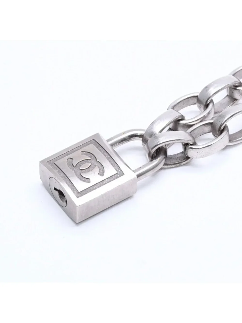 Chanel Necklace Silver Chain CC Logo Metal